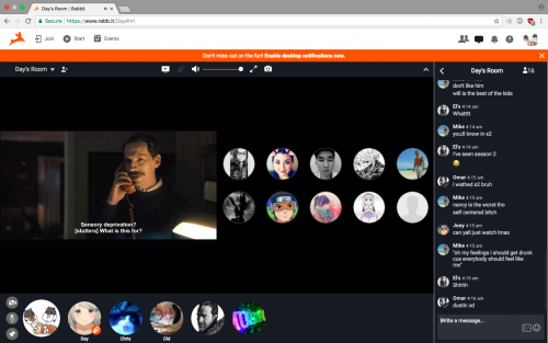 Some screenshot of Rabb.it I found online