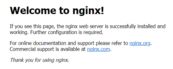 nginx default page