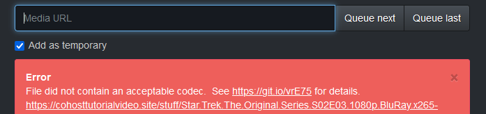 MP4 file has an unsupported codec